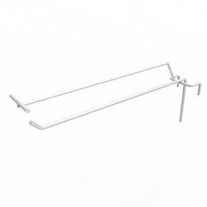 Гачок одинарний на торгову сітку з цінникотримачем 200 мм D4 мм, білий