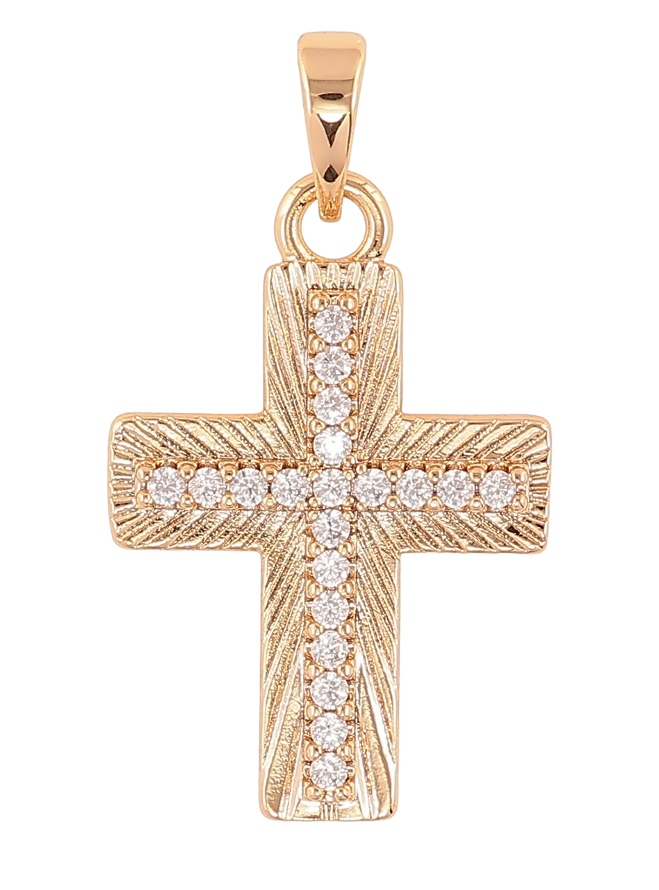 Кулон Xuping Позолота 18K "Хрест з цирконієм" для ланцюжка до 5мм