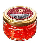 Натуральна малосольна червона ікра Кети в банці (лососева ікра), Червоне Золото, 100 г