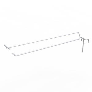 Гачок одинарний на торгову сітку з цінникотримачем 300 мм D4 мм, білий