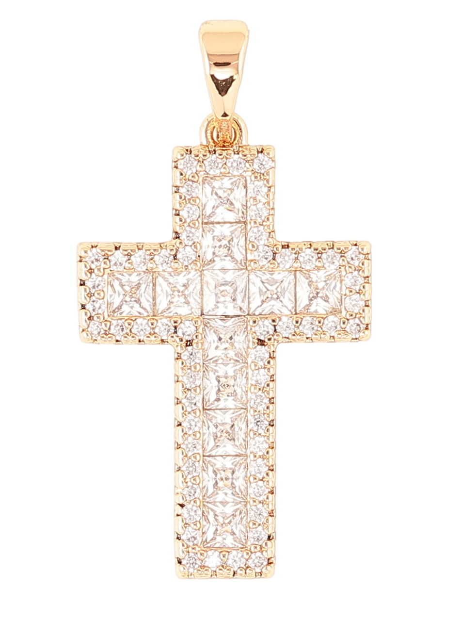 Кулон Xuping Позолота 18K "Хрест з цирконієм" для ланцюжка до 5мм
