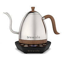 Електрочайник для кави Brewista Artisan Matt Silver Wood 1000 мл з підтримкою температури