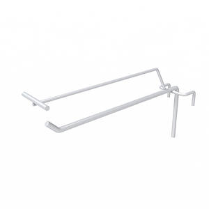 Гачок одинарний на торгову сітку з цінникотримачем 150 мм D5 мм, білий