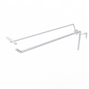 Гачок одинарний на торгову сітку з цінникотримачем 200 мм D5 мм, білий