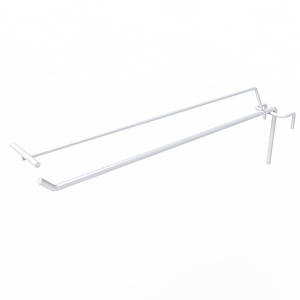 Гачок одинарний на торгову сітку з цінникотримачем 250 мм D5 мм, білий