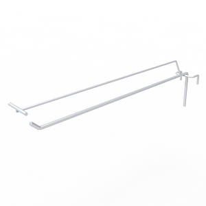 Гачок одинарний на торгову сітку з цінникотримачем 300 мм D5 мм, білий