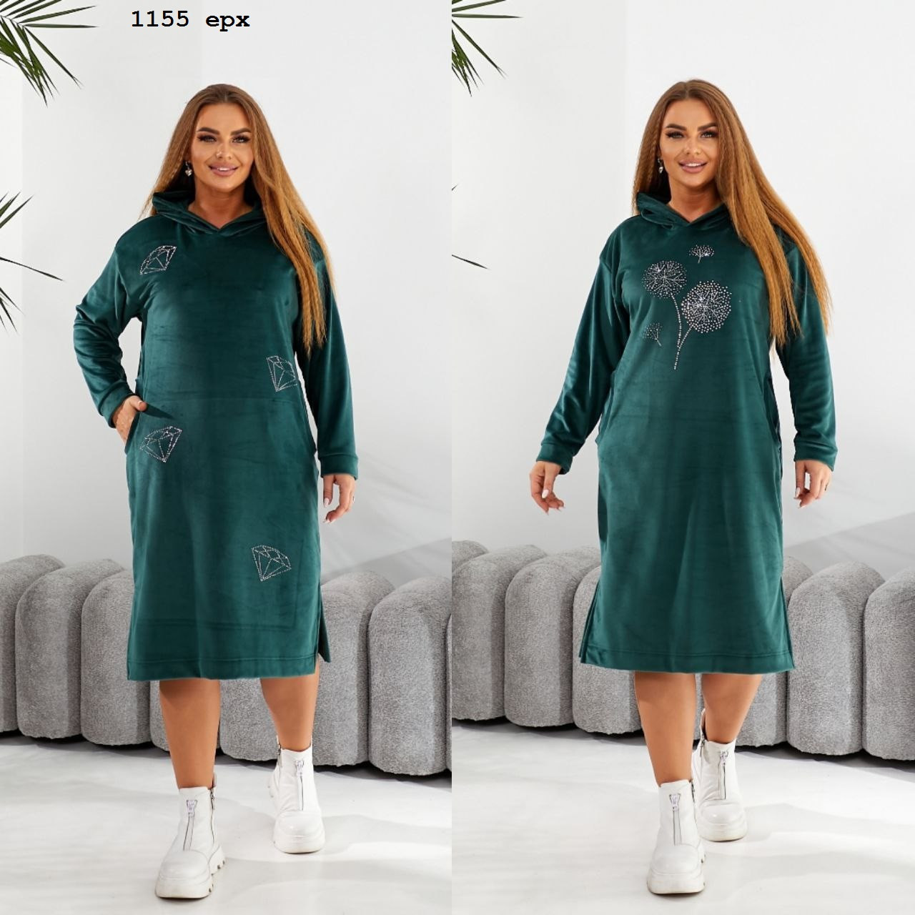 Спортивна тепла сукня батальна 1155 ерх, фото 1