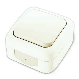 Вимикач VI-KO Palmiye білий 1кл накладний IP54