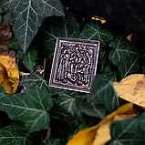 Бронзова іконка в машину 5x5.5 см Свята Трійця на магниті, фото 4