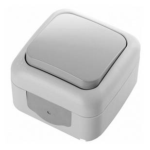 Вимикач VI-KO Palmiye сірий 1кл накладний IP54