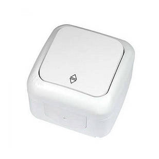 Вимикач VI-KO Palmiye білий 1кл прохідний накладний IP54