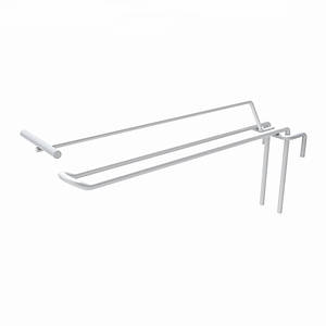 Гачок подвійний на торгову сітку з цінникотримачем 150 мм D4 мм, білий