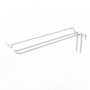 Гачок подвійний на торгову сітку з цінникотримачем 200 мм D4 мм, білий