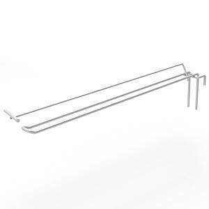 Гачок подвійний на торгову сітку з цінникотримачем 300 мм D4 мм, білий