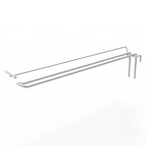 Гачок подвійний на торгову сітку з цінникотримачем 300 мм D5 мм, білий