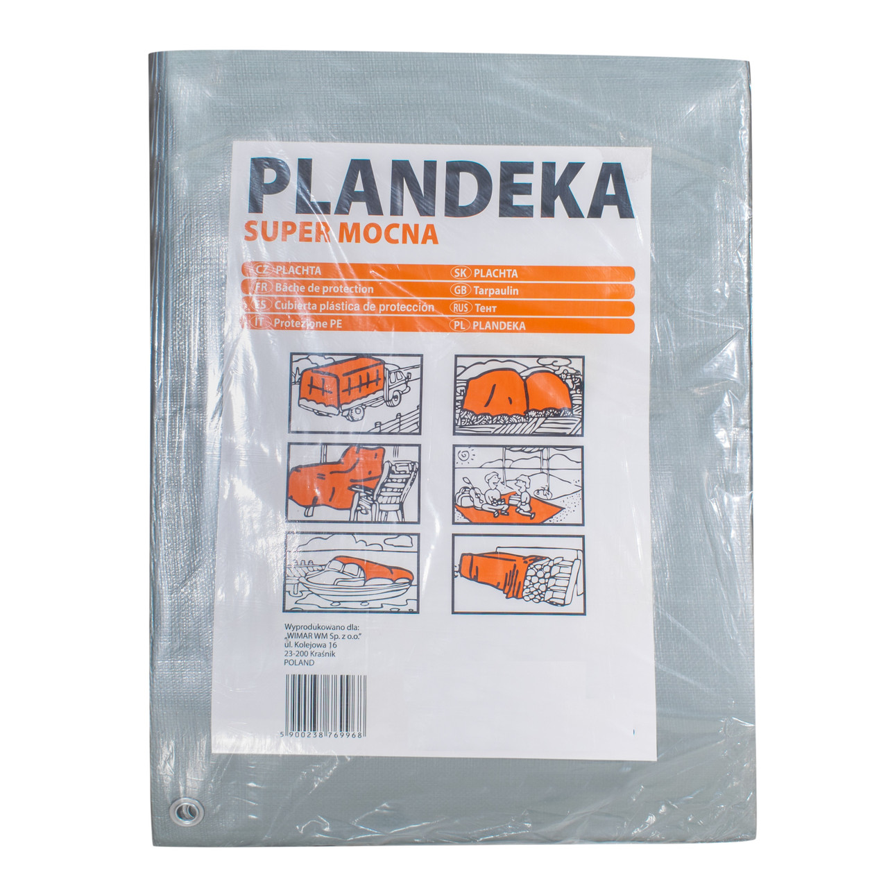 Тент 160 г/м2 5 мх5м тарпауліновий "PLANDEKA" для захисту від вітру та дощу