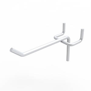 Гачок одинарний на перфорацію 50 мм D4 мм, білий