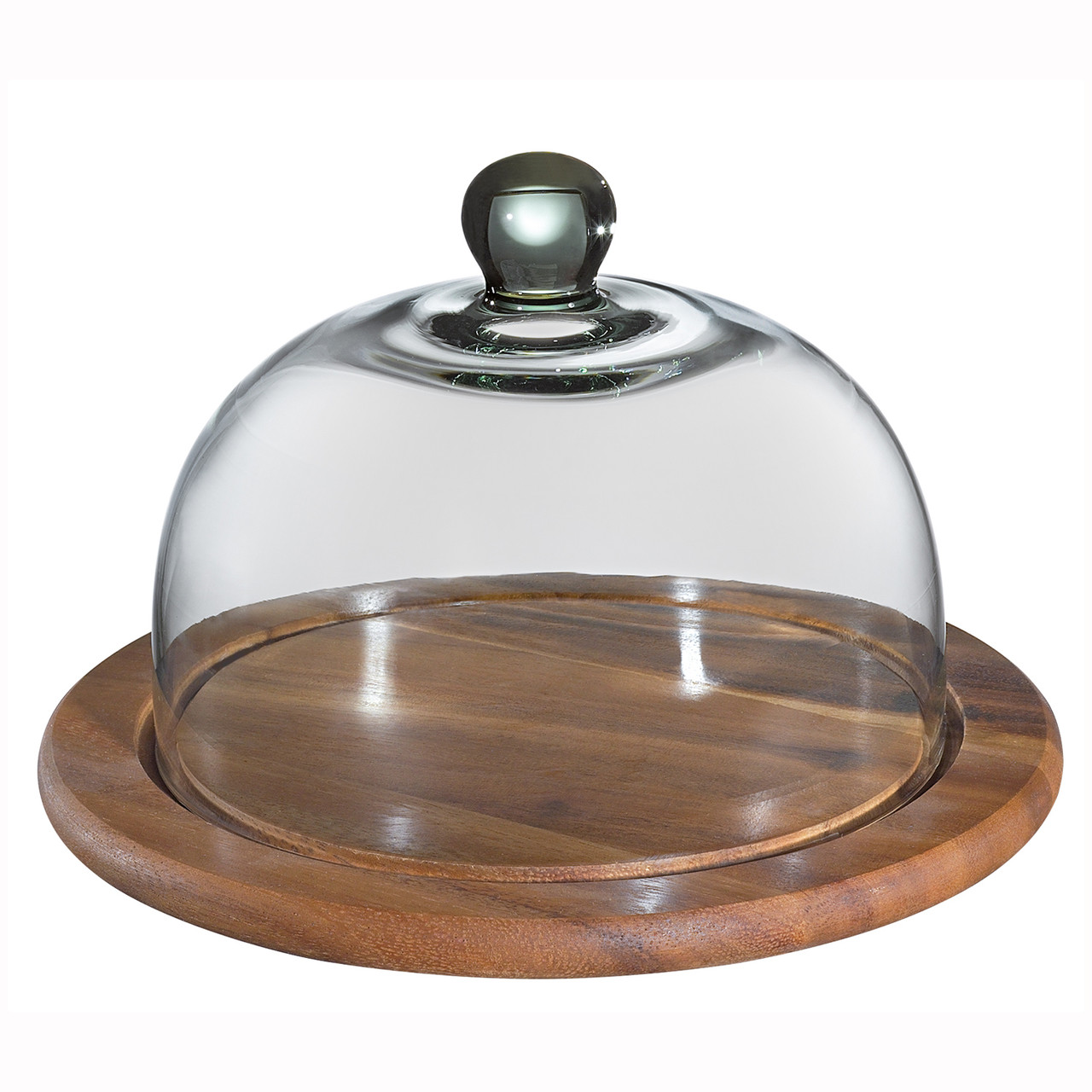 Блюдо дерев'яне зі скляною кришкою для сиру Zassenhaus 25 см, акація 055863