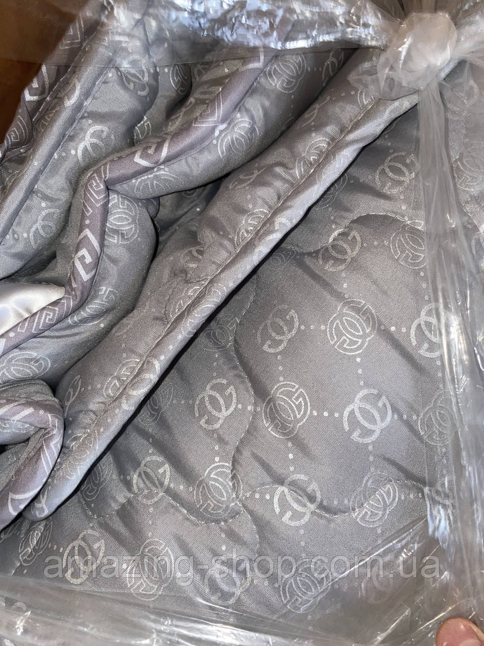 Ковдра зима-літо 4 сезони Розмір двуспальной 155х210 ОДА на кнопках стеганное 3 в 1, Колір - Сірий, фото 1