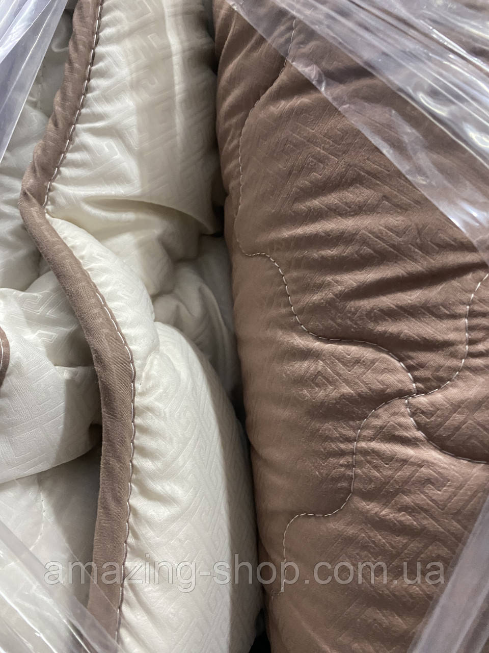 Ковдра зима-літо 4 сезони Розмір двуспальной 175х210 ОДА на кнопках стеганное 3 в 1, Колір - Шоколадний, фото 1