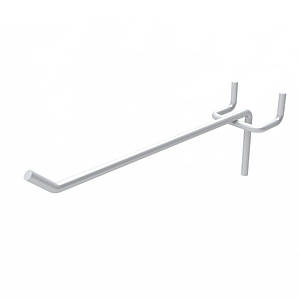 Гачок одинарний на перфорацію 100 мм D4 мм, білий