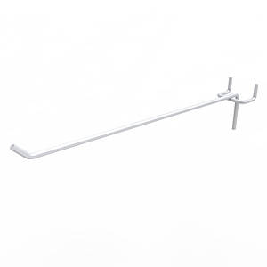 Гачок одинарний на перфорацію 200 мм D4 мм, білий