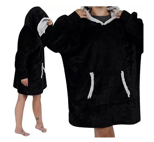 Толстовка XXL — чорний плед Ruhhy 24403, фото 1