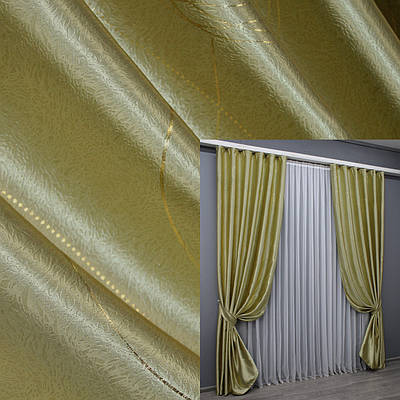 Комплект штор (2шт. 1,5х2,7м.) з тканини софт. Колір золотистий. Код 1478ш 33-0346