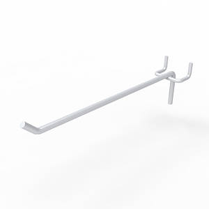 Гачок одинарний на перфорацію 150 мм D5 мм, білий