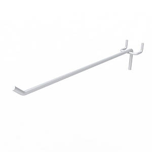 Гачок одинарний на перфорацію 200 мм D5 мм, білий