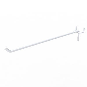 Гачок одинарний на перфорацію 250 мм D5 мм, білий