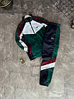 Спортивний костюм чоловічий на блискавці Reebok рібок без капюшона зелений зі вставками для хлопця, фото 3