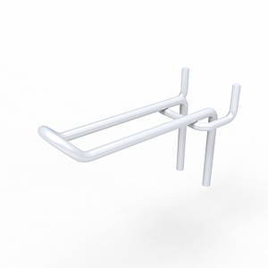 Гачок подвійний на перфорацію 50 мм D4 мм, білий