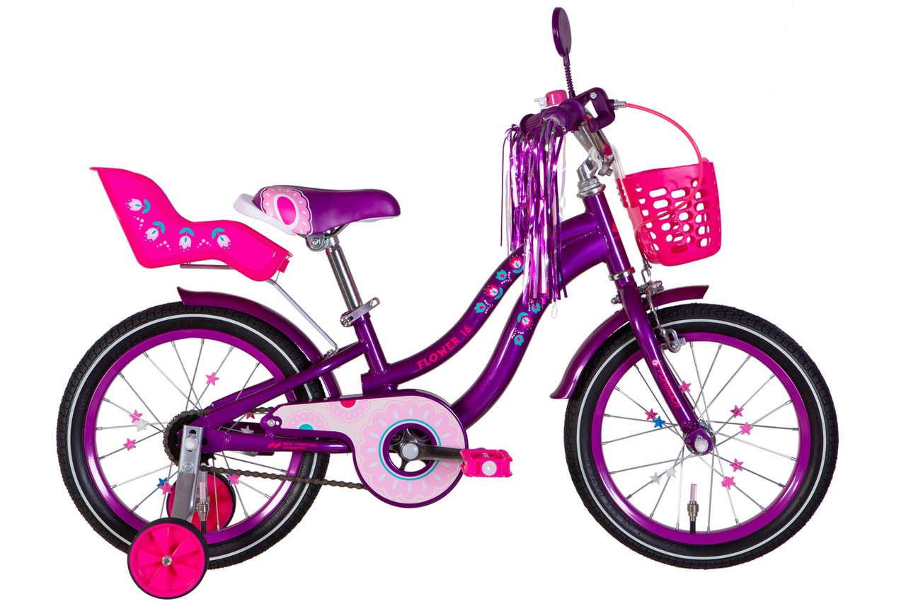 Дитячий велосипед 16" Formula ST FLOWER PREMIUM BH на зріст 100-115 см фіолетовий