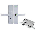 Розумний дверний замок кодовий з Wi-Fi з відбитком пальця і ключ-карткою KHS-F005, світло-сірий, фото 3