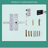 Розумний дверний замок кодовий з Wi-Fi з відбитком пальця і ключ-карткою KHS-F005, світло-сірий, фото 4