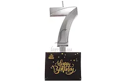 Свічка Цифра  срібло 7 (грань)