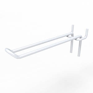 Гачок подвійний на перфорацію 100 мм D4 мм, білий