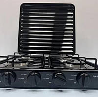 Газова плита на 4 конфорки під балонний газ Rainberg RB-2227, Плита газова настільна 4 комфорки