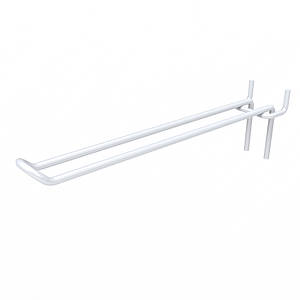 Гачок подвійний на перфорацію 150 мм D4 мм, білий