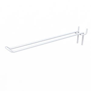 Гачок подвійний на перфорацію 200 мм D4 мм, білий