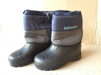 Дутик дитячий "Crocs" (на гумці), TS Shoes, Сіро-синій (8 пар)