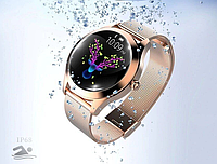 Женские смарт часы золотистые Smart Gold,умные часы для android ios красивые