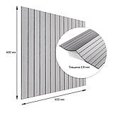 Покриття вінілове самоклеюче 3D рейки скандинавський білий шпон 600*600*2,8мм (D) SW-00002197, фото 3