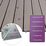 Покриття вінілове самоклеюче 3D рейки дуб мокко 600*600*2,8мм (D) SW-00002201, фото 2