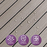 Покриття вінілове самоклеюче 3D рейки дуб мокко 600*600*2,8мм (D) SW-00002201, фото 4