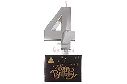 Свічка Цифра  срібло 4 (грань)