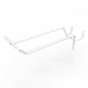 Гачок одинарний на перфорацію з цінникотримачем 150 мм D4 мм, білий