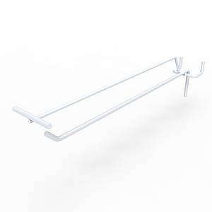 Гачок одинарний на перфорацію з цінникотримачем 200 мм D4 мм, білий