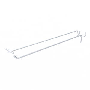 Гачок одинарний на перфорацію з цінникотримачем 300 мм D4 мм, білий